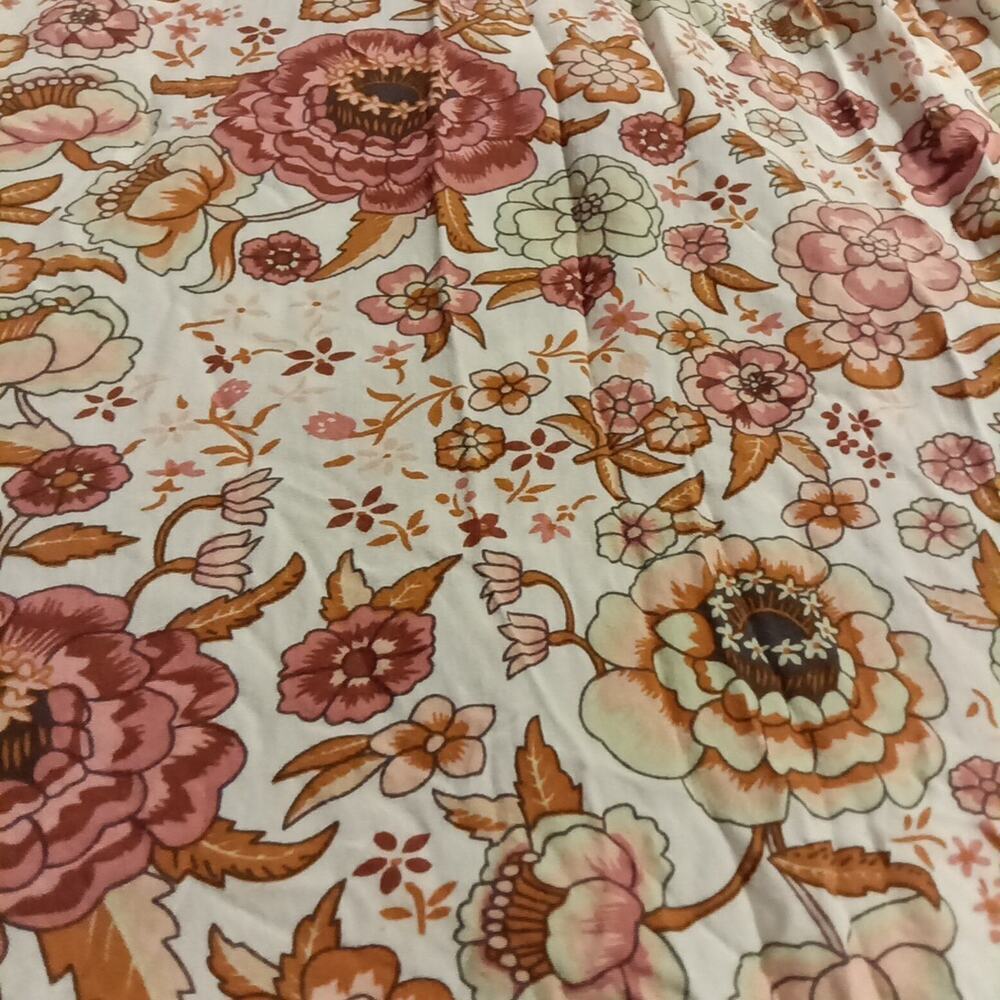 KYL Red Floral V-neck Dress Short Sleeve Boho Maxi measures 16 cottage core - Picture 5 of 9